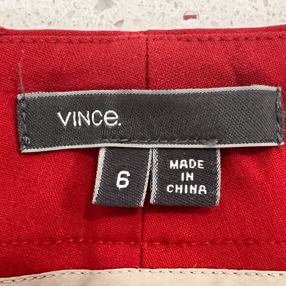 Vince Geranium Red Track Trouser SZ 6 - Picture 8 of 9